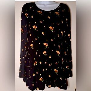 Matilda Jane PePlum tunic top black floral